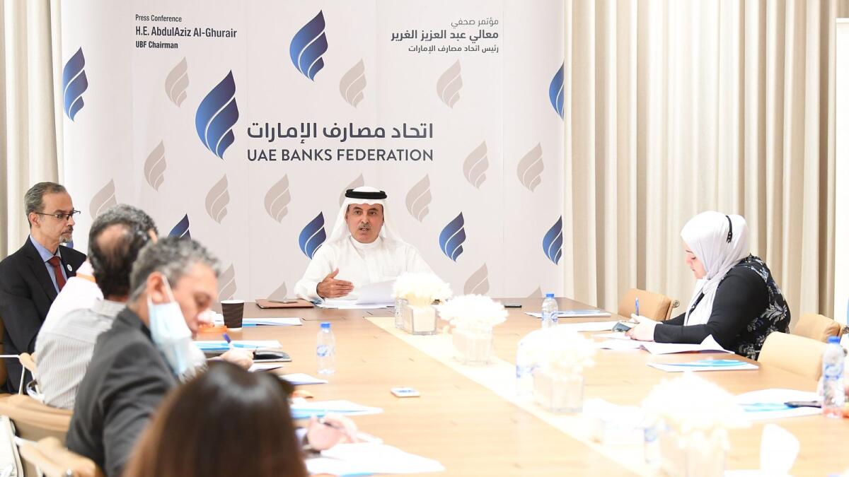 Chairman of the UAE Banks Federation, AbdulAziz Al-Ghurair, at the press conference on Sunday - Supplied