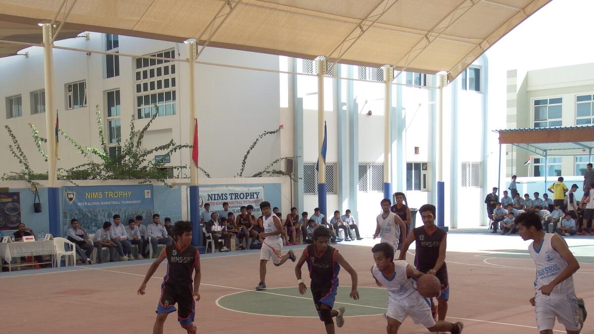 Indian School, Ras Al Khaimah drive into New Indian Model School, Sharjah territory.  