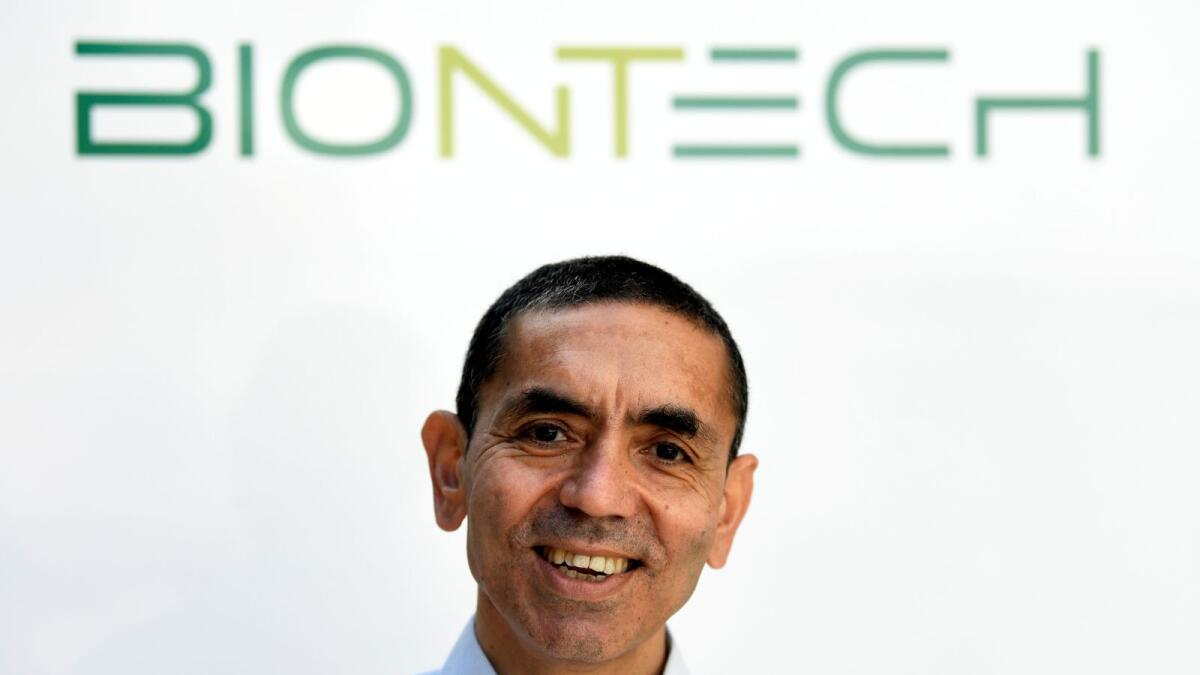 FILE PHOTO: Ugur Sahin, CEO and co-founder of German biotech firm BioNTech, is interviewed by journalists in Marburg, Germany September 17, 2020.