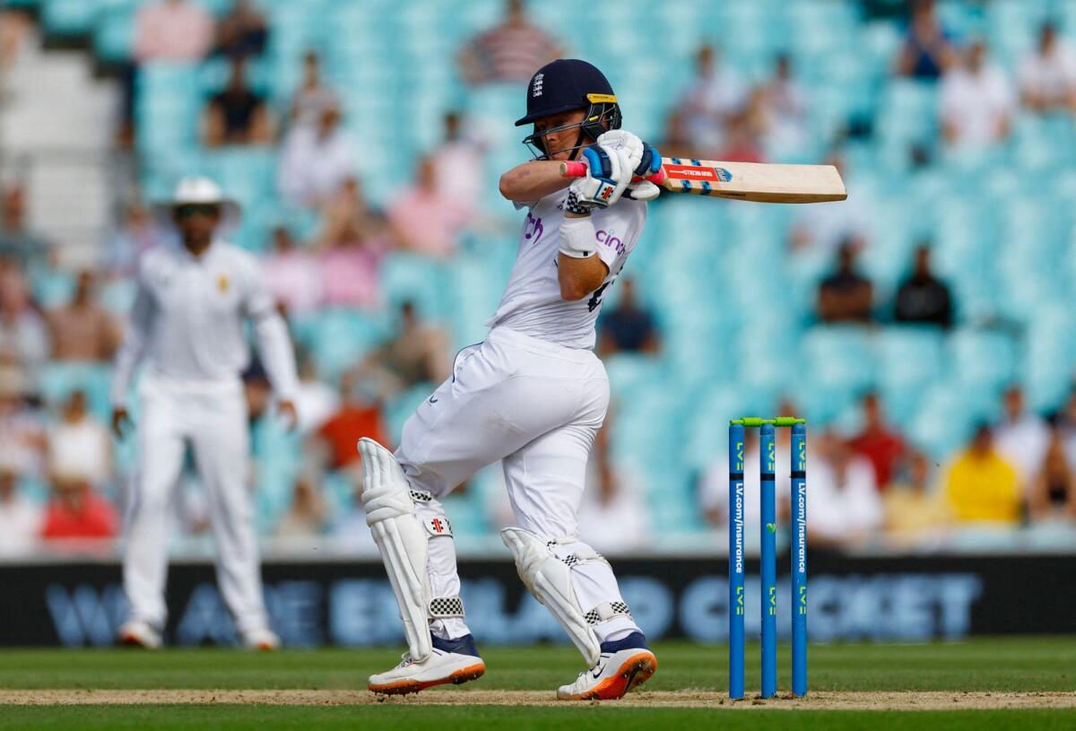 England's Ollie Pope plays a shot against South Africa. (Reuters)