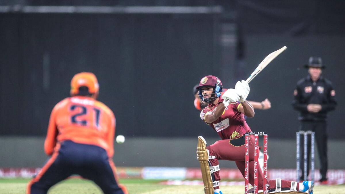 Nicolas Pooran of Northern Warriors hit brilliant 54 off just 21 balls to put up a mammoth total for his team.— Supplied photo