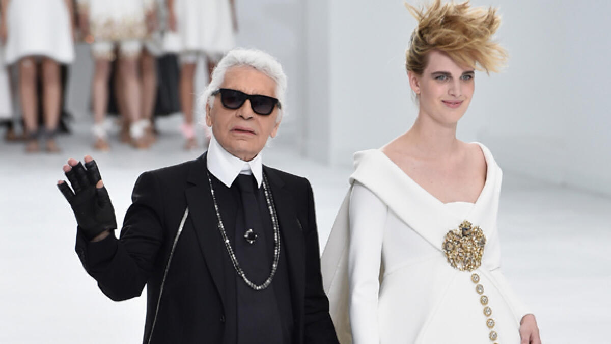 While in 2014, Karl Lagerfeld designed an entire Chanel show around seven-month pregnant Ashleigh Good, who wore a flowing white gown over her bump.