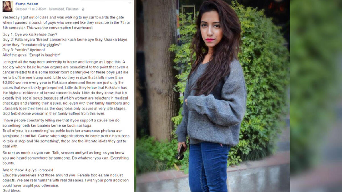 Pakistani girls breast cancer post against trolls goes viral