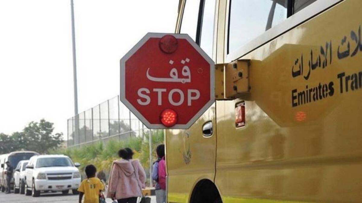 Stop, driving licences, traffic fine, dubai fine, school, schools bus 