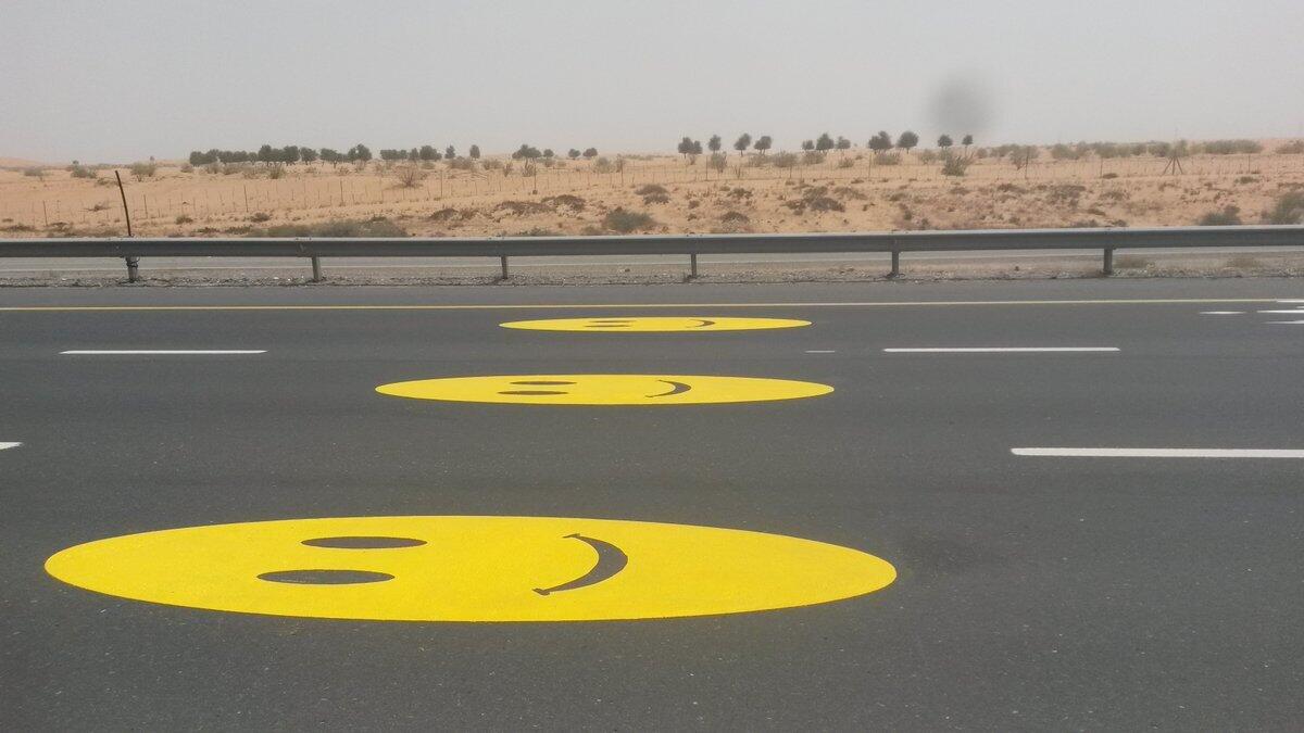 Look, smiling emojis on UAE roads