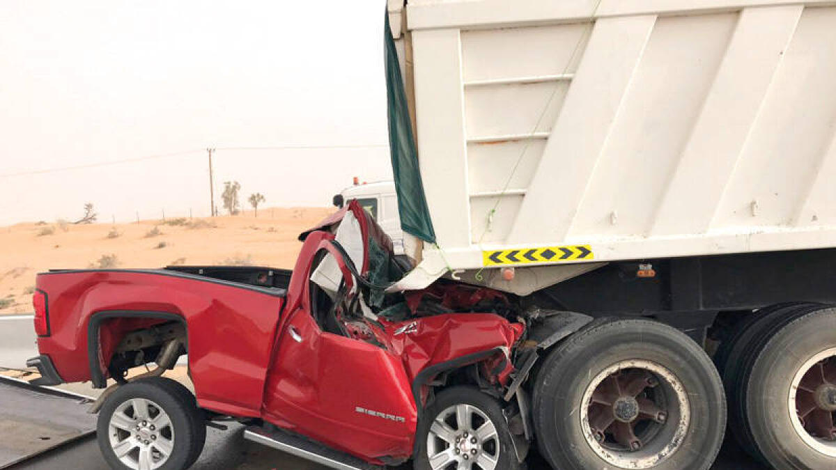 Emirati youth dies in horrific Sharjah car-truck collision