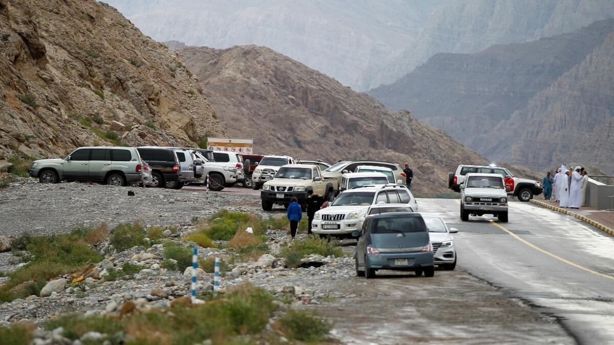RAK Police have closed the road to Jebel Jais due to bad weather conditions in Ras Al Khaimah. Photo by M.Sajjad/Khaleej Times