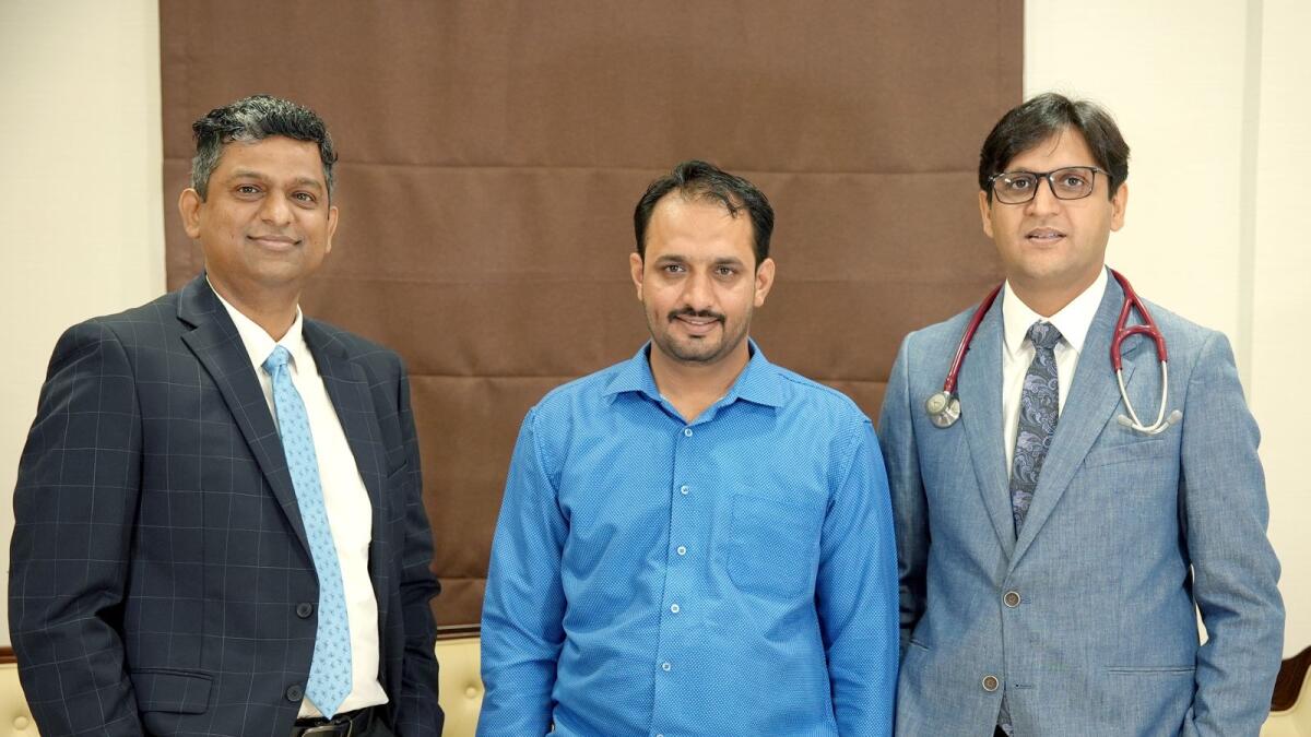Mian Khan (centre) with Dr Vaibhav A. Gorde (L) and Dr. Rahul Chaudhary (R)