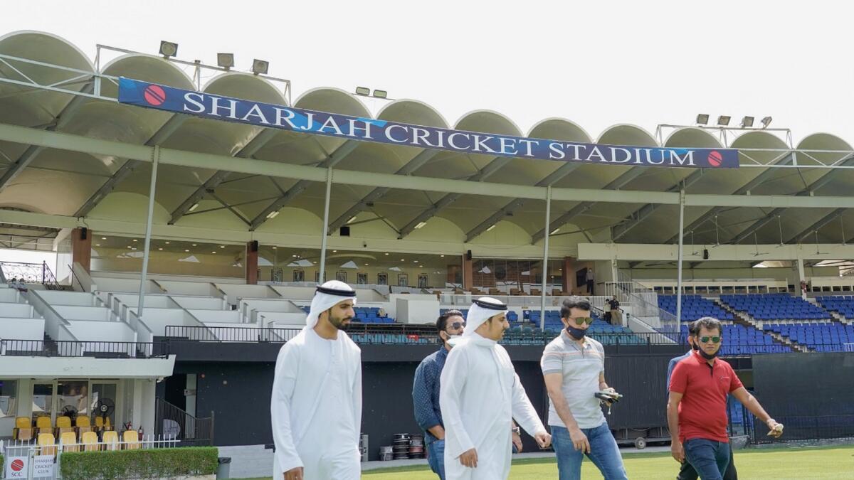 Sourav Ganguly at the Sharjah Cricket Stadium on Monday. (Supplied photo)