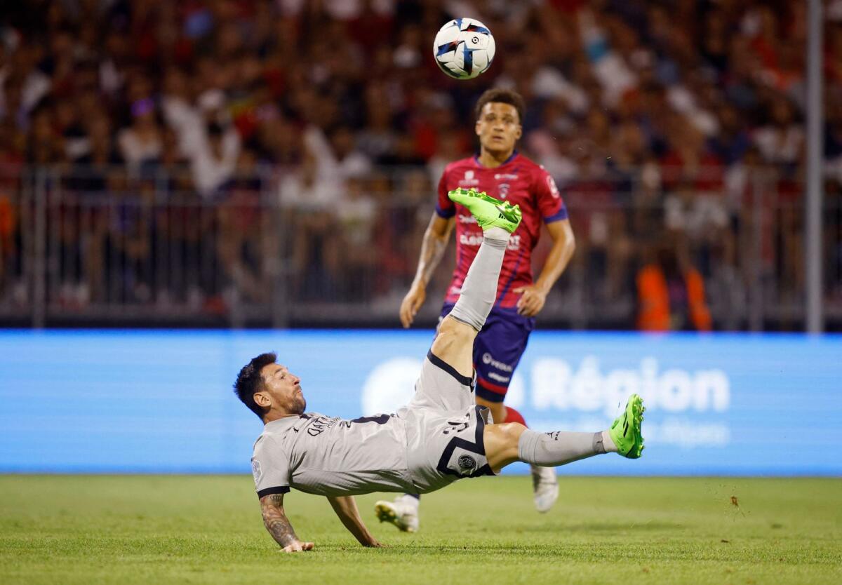 Paris St Germain's Lionel Messi scores their fifth goal. — Reuters