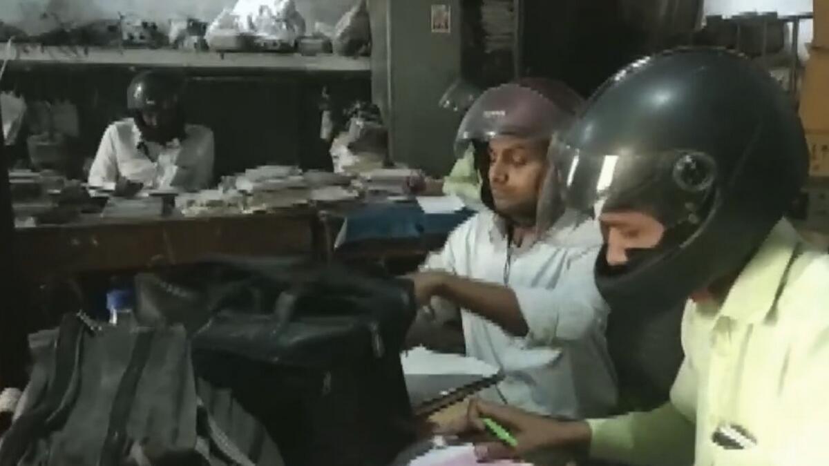 India, helmets, govt office, Banda