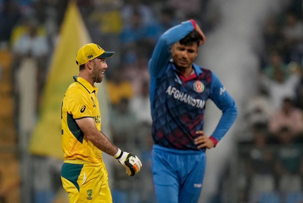 Afghanistan's Mujeeb ur Rahman reacts after Australia's Glenn Maxwell hit a match-winning double hundred during their ICC World Cup match in Mumbai last year. — AP
