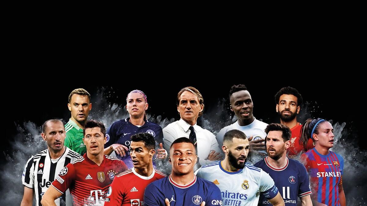 Cristiano Ronaldo, Lionel Messi, Kylian Mbappe, Robert Lewandowski, Lucy Bronze and Alexia Putellas have been shortlisted in the 12th edition of the Dubai Globe Soccer Awards. — Supplied photo