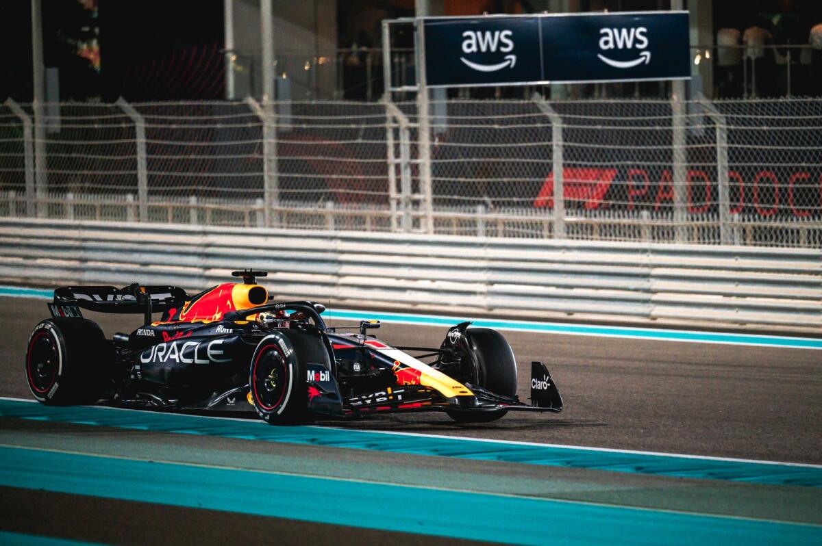 Max Verstappen on his way to victory in Sunday Abu Dhabi Grand Prix. — Photo by Neeraj Murali