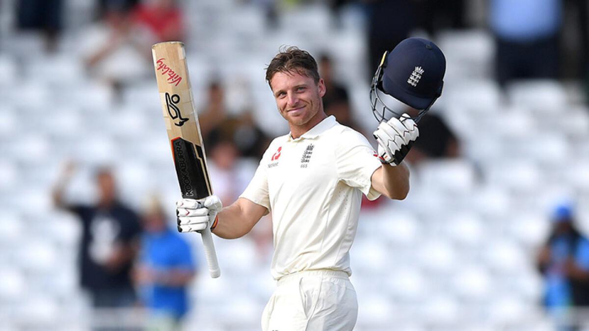 Jos Buttler scored a half century on the opening day of the third and final Test against the West Indies.