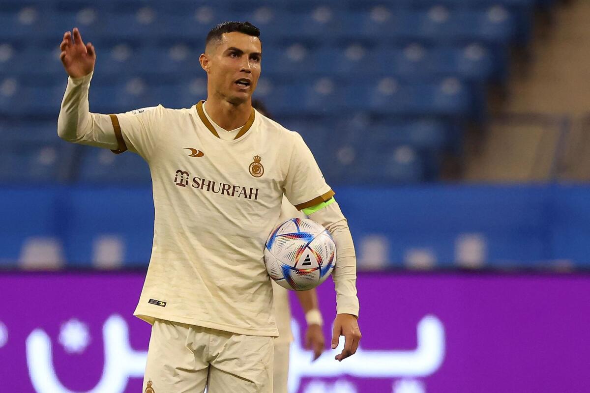 Al Nassr's Cristiano Ronaldo during the Saudi Pro League match against Al Hilal. — AFP