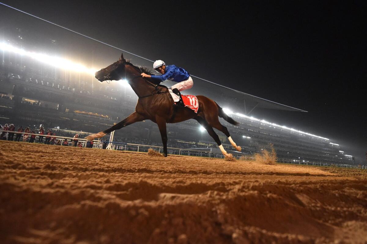 The UAE 2023/24 racing campaign includes a total of 61 meetings with Meydan Racecourse (above) hosting 15 of these. -AFP file