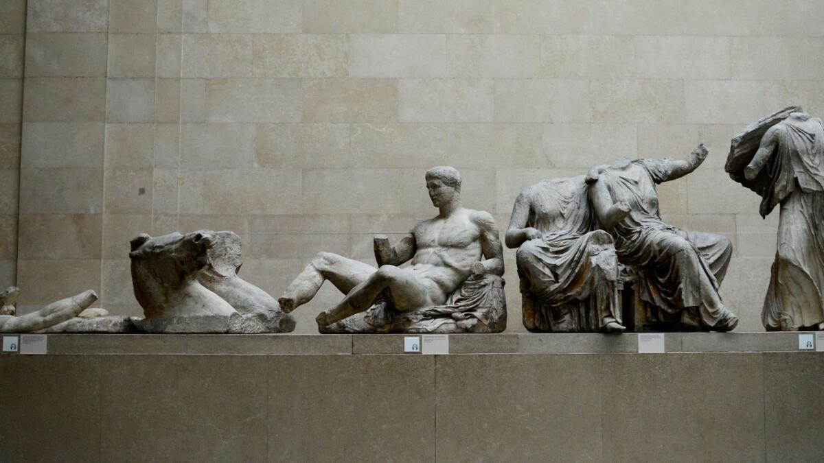The Parthenon Marbles, a collection of stone objects, inscriptions and sculptures, also known as the Elgin Marbles, are displayed at the British Museum in London October 16, 2014.