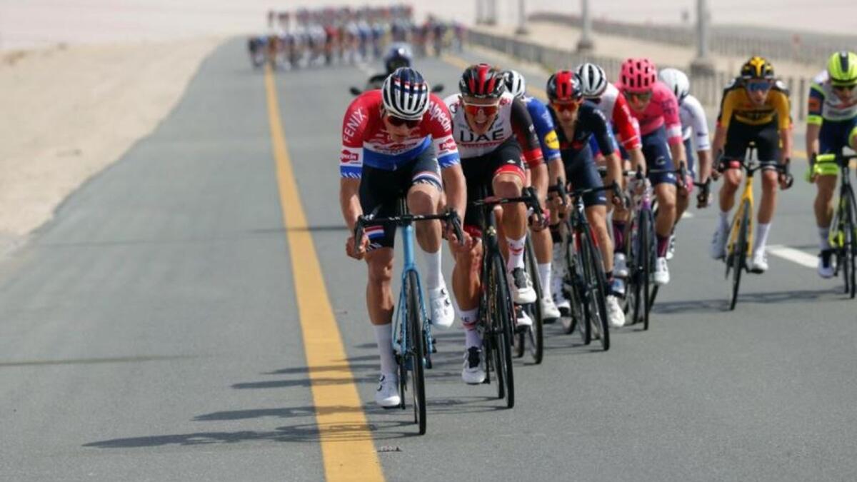 Dutch cyclist Der Poel of Alpecin-Fenix team had taken the Stage One honours of the UAE Tour on Sunday. (Twitter)