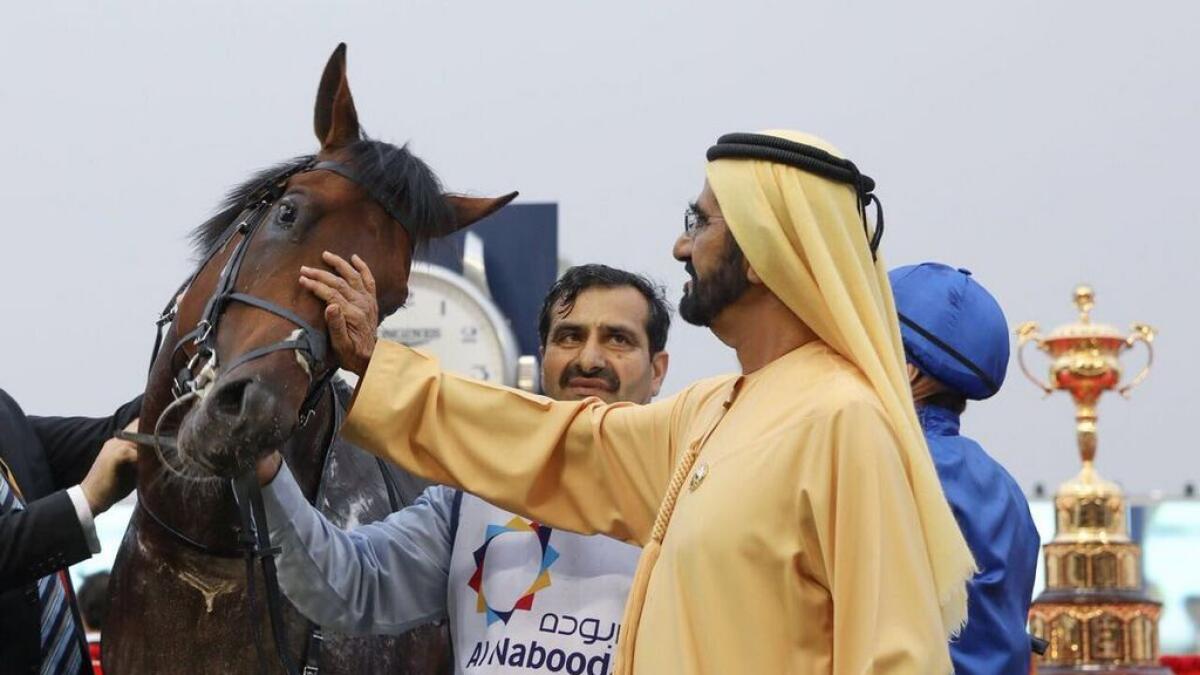 Sheikh Mohammed at the Dubai World Cup 2017 at Meydan.