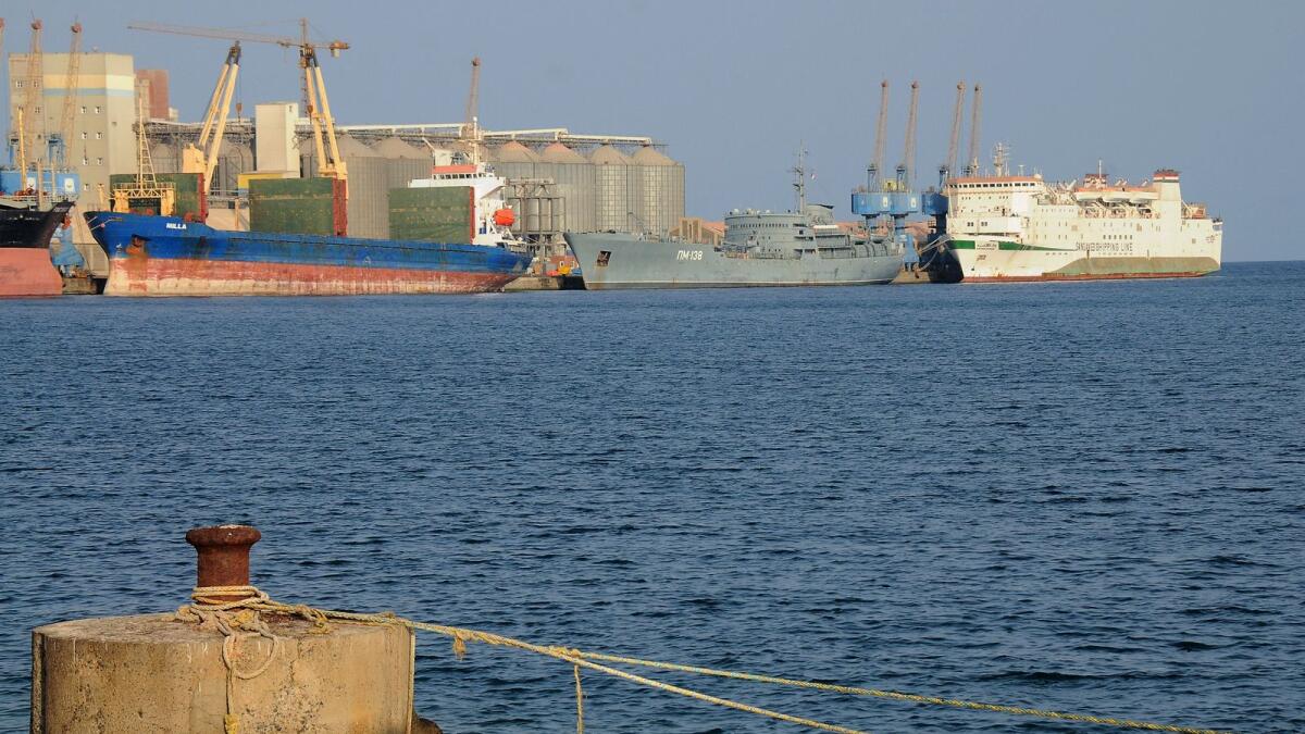 Ships docked at Port Sudan. Photo: AFP