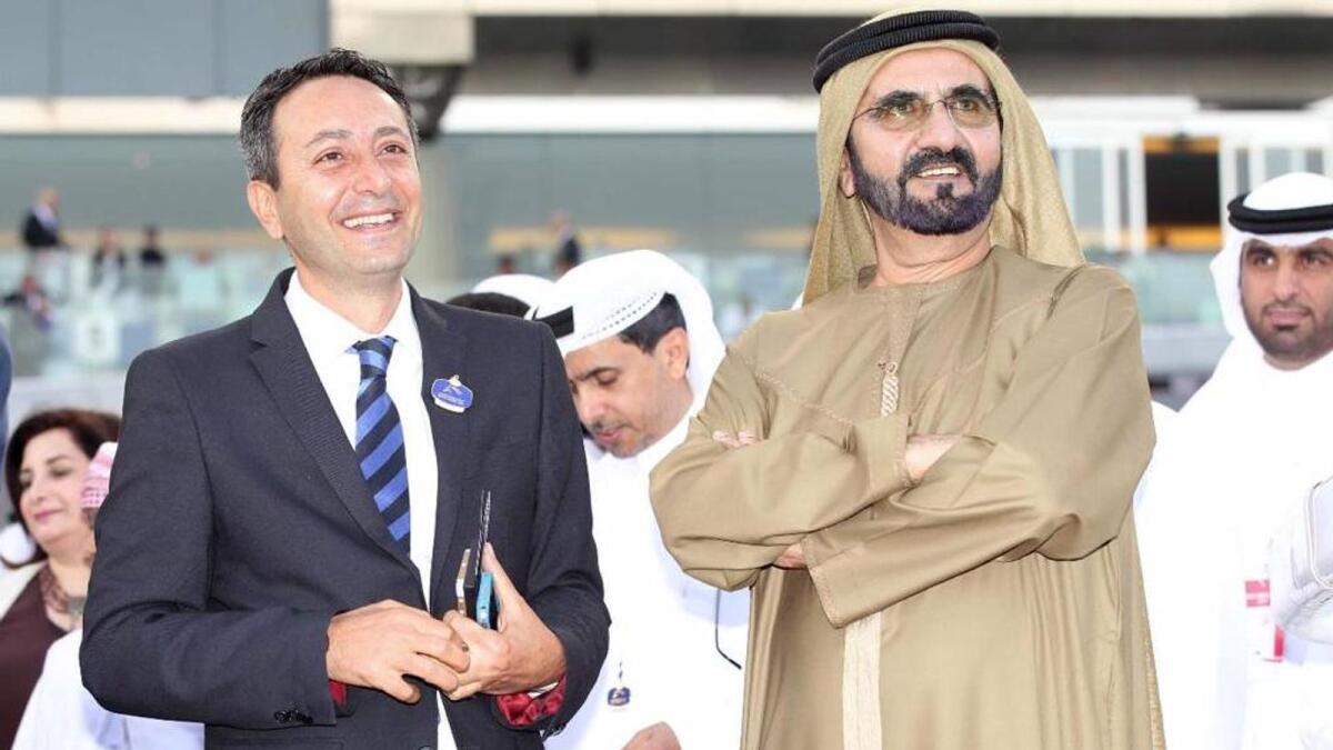 UAE-based veteran journalist Raed Barqawi with His Highness Sheikh Mohammed bin Rashid Al Maktoum, Vice-President and Prime Minister of UAE and Ruler of Dubai.