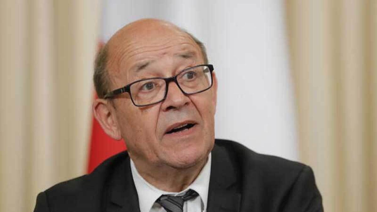 Le Drian, who arrived in the UAE later in the day, stopped in Qatar and Saudi Arabia at the start of his two-day Gulf tour on Saturday. 