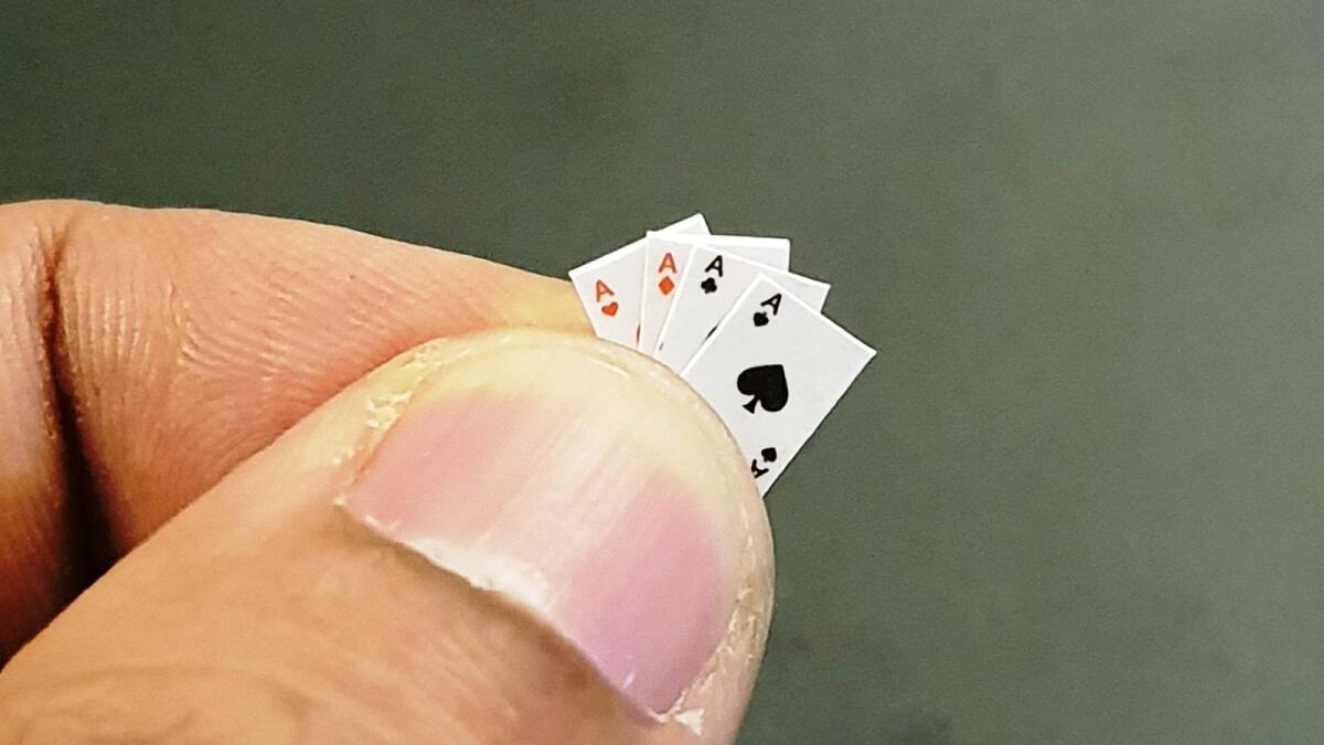 Smallest pack of playing cards.