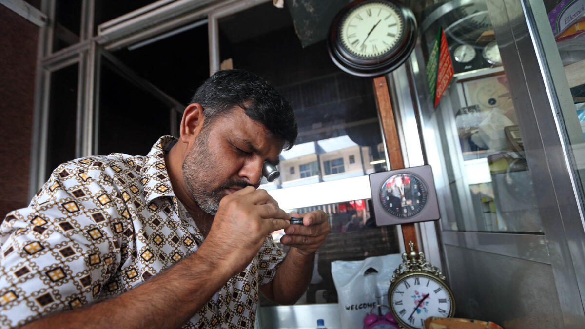 UNDER CLOSE WATCH... Most of the watches I repair are heirlooms, says Mohammed Irshad Hussain.