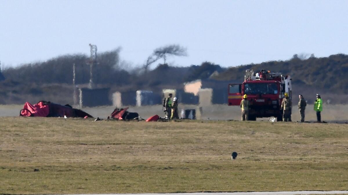 British Red Arrows jet crashes at air base