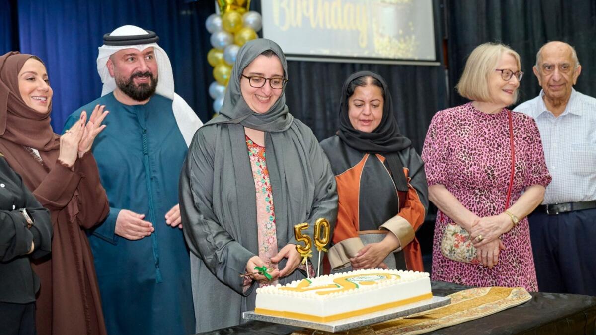 Saber Rabi, Shada Rabi and family directors of Dubai Gem School celebrating 50 years