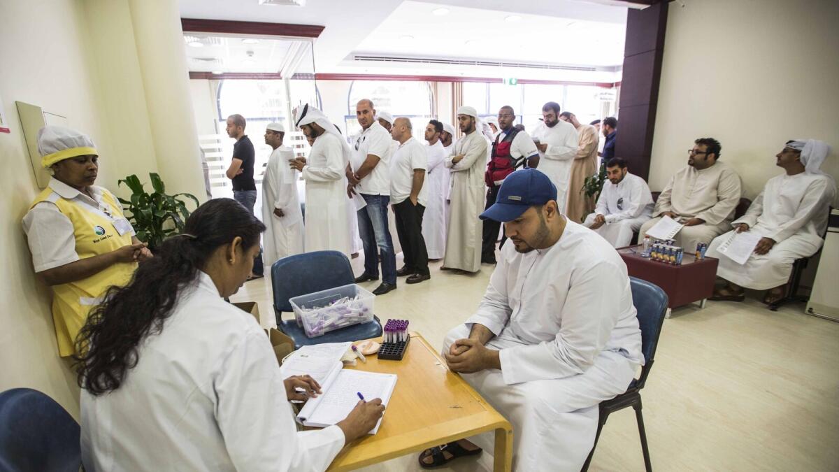 Residents line up to give blood to injured UAE soldiers