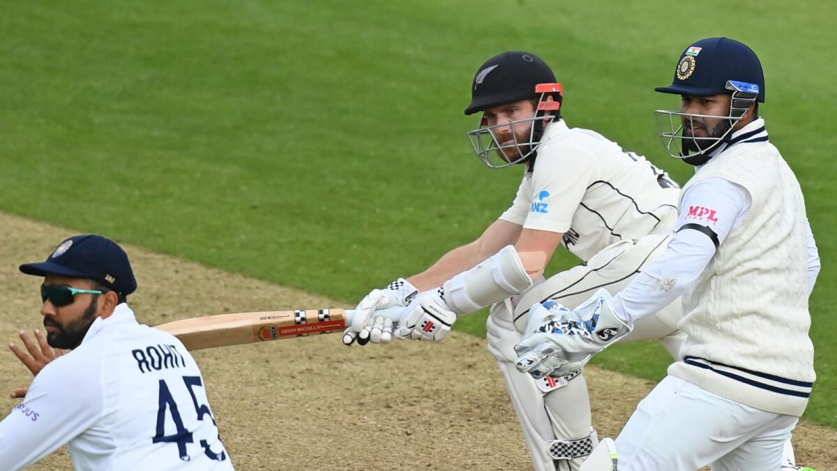 New Zealand's captain Kane Williamson plays a shot during the third day of the ICC World Test Championship Final between New Zealand and India in Southampton,  England. Photo: AFP