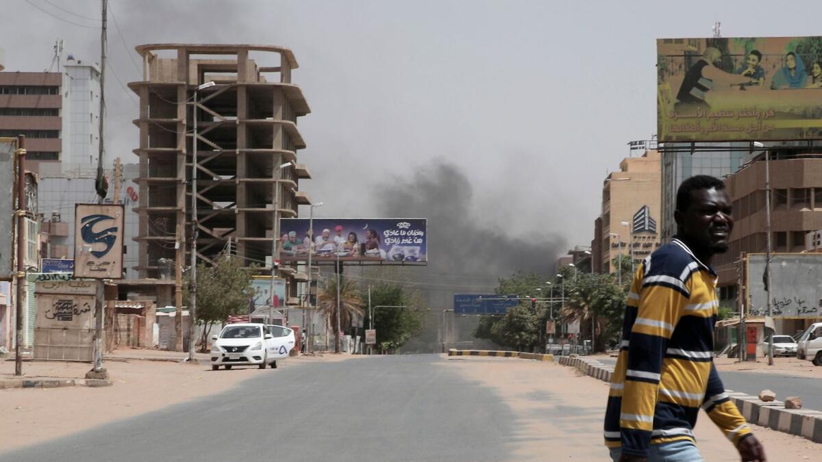 Smoke is seen rising from a neighborhood in Khartoum, Sudan, Saturday, April 15, 2023. Fierce clashes between Sudan’s military and the country’s paramilitary erupted in the capital and elsewhere in the African nation after weeks of escalating tensions between the two forces.  — AP