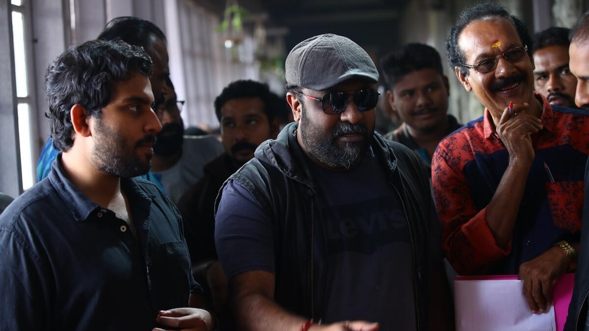 Director Sugeeth on the set of the film