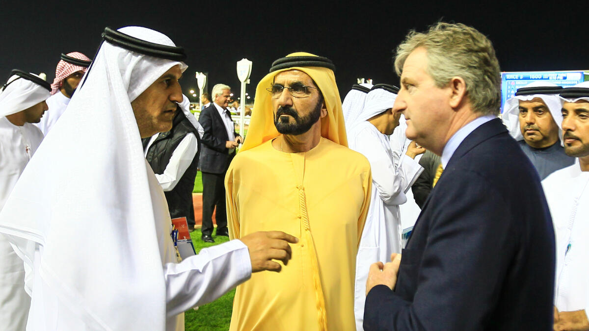 His Highness Shaikh Mohammed bin Rashid Al Maktoum, Vice President and Prime Minister of the UAE and Ruler of Dubai, attended the race at the Meydan on Thursday. — Photo by Neeraj Murali