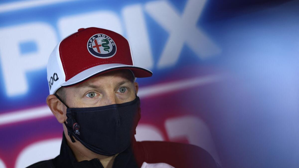 Kimi Raikkonen attends a press conference in Zandvoort on Thursday. (AFP)