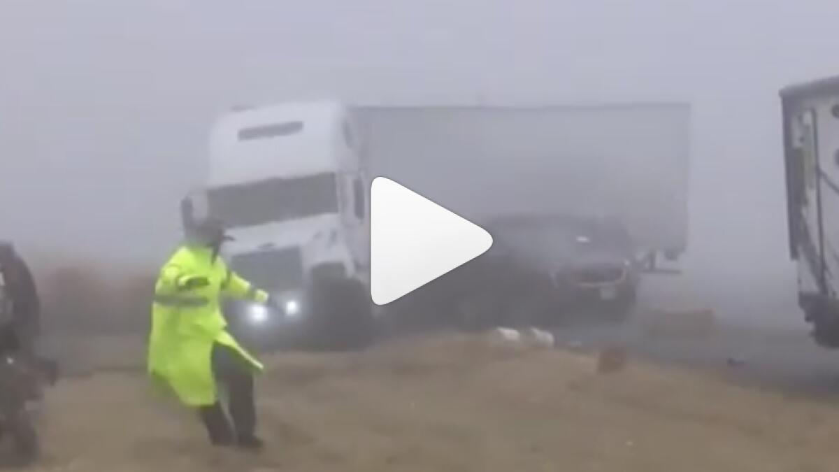 texas, lorry overturns, viral accident footage