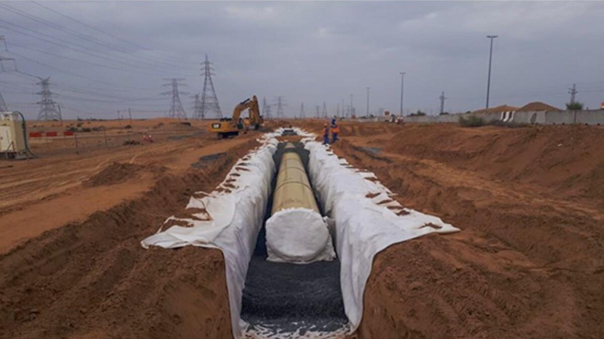 Dewa has completed 87.73 per cent of its project to extend its water transmission network by 36 kilometres across Dubai, at a total cost of about Dh256 million. — Supplied photo