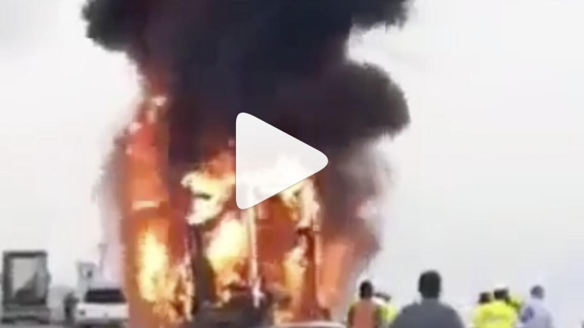 Video: Two dead in Saudi-Bahrain causeway collision as truck catches fire