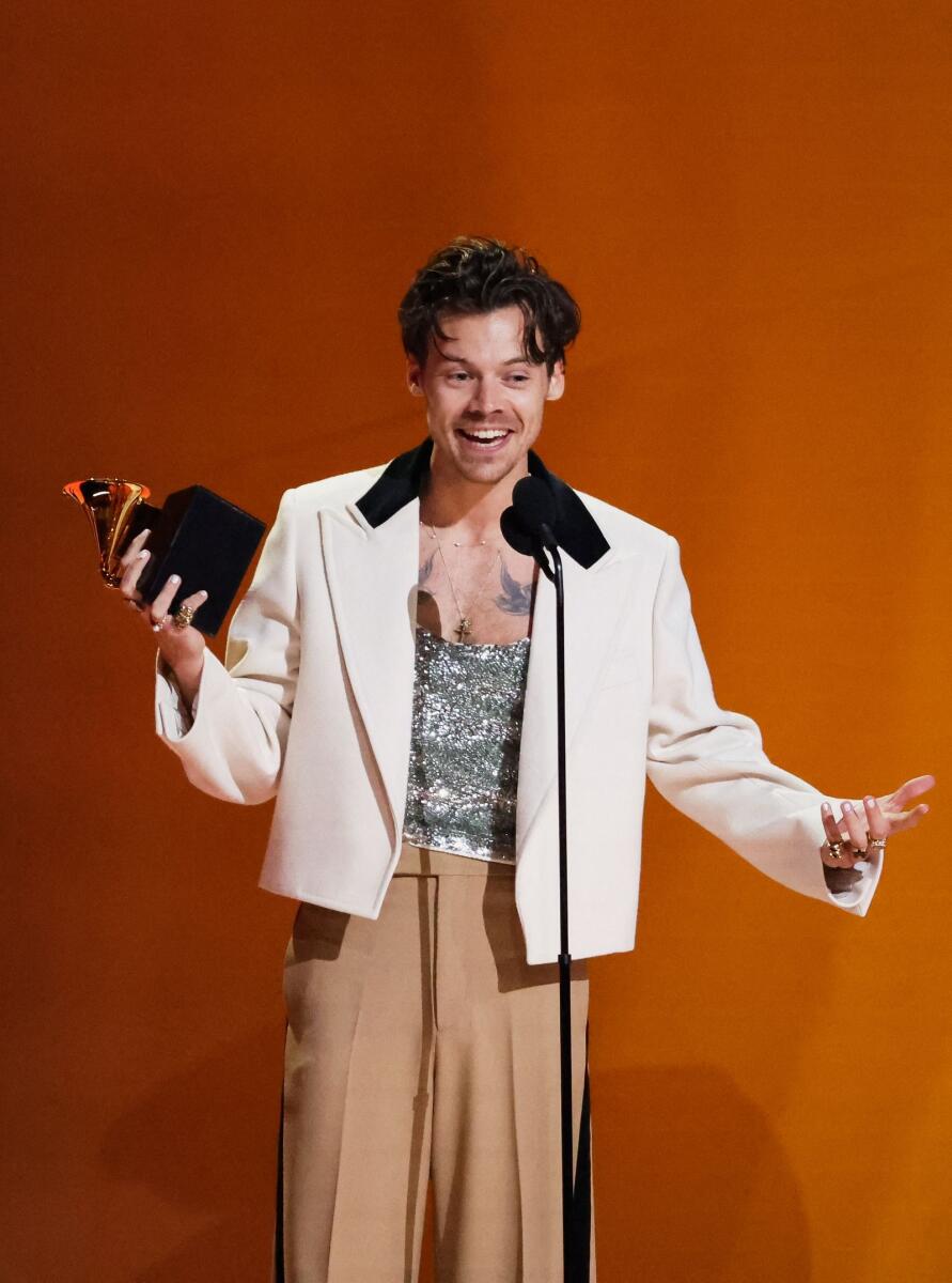 Harry Styles accepts the Album of the Year award