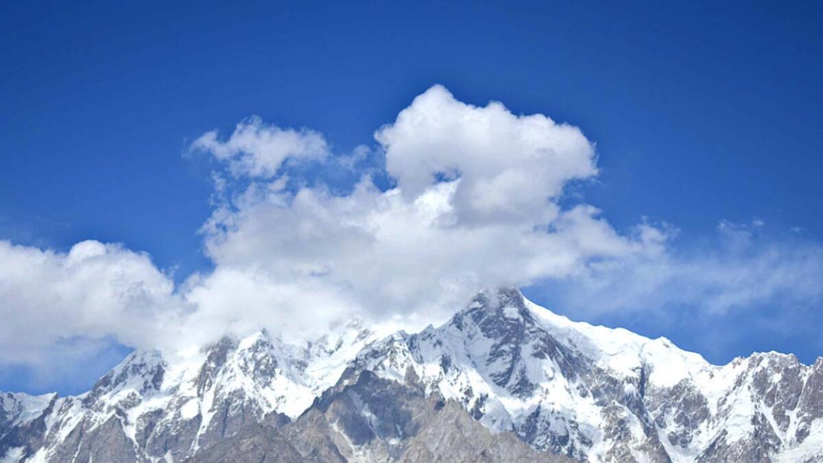 The snow-covered mountains in Gilgit.
