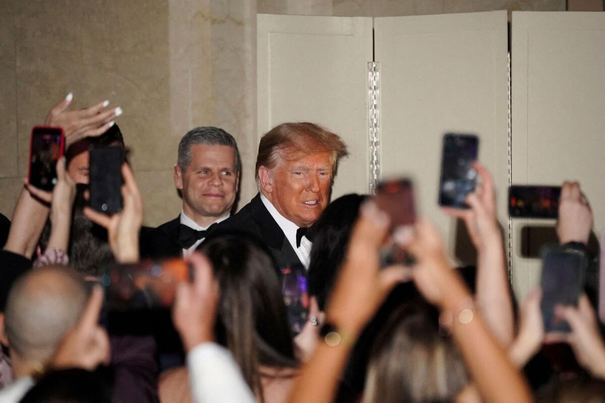 Former US president Donald Trump arrives at the New York Young Republican Club's Annual Gala at Cipriani's Wall Street in New York City on December 9, 2023. — Reuters