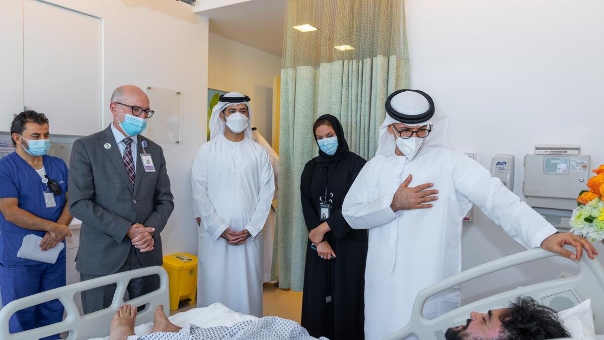 abu dhabi, gas leak, department of community development, visit, injured, Sheikh Shakhbout Medical City Hospital 