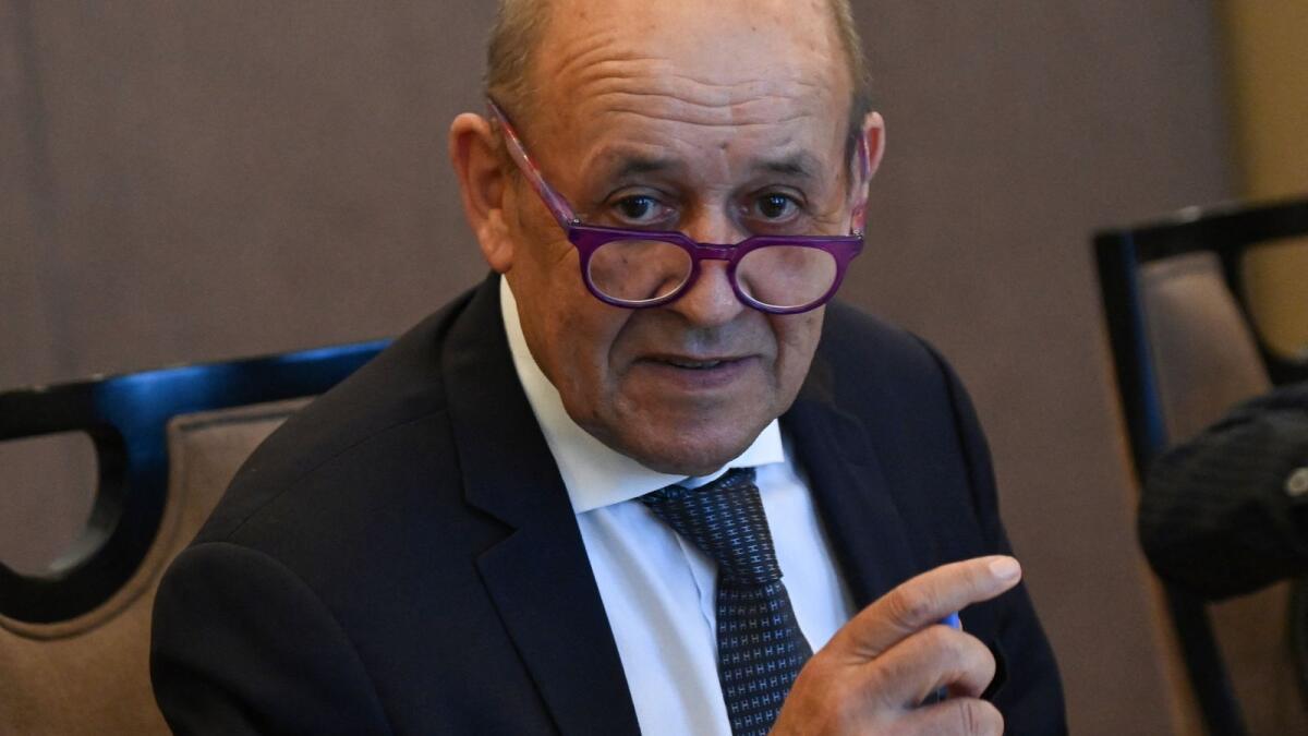 French Foreign Minister Jean-Yves Le Drian attends a meeting. Photo: AFP