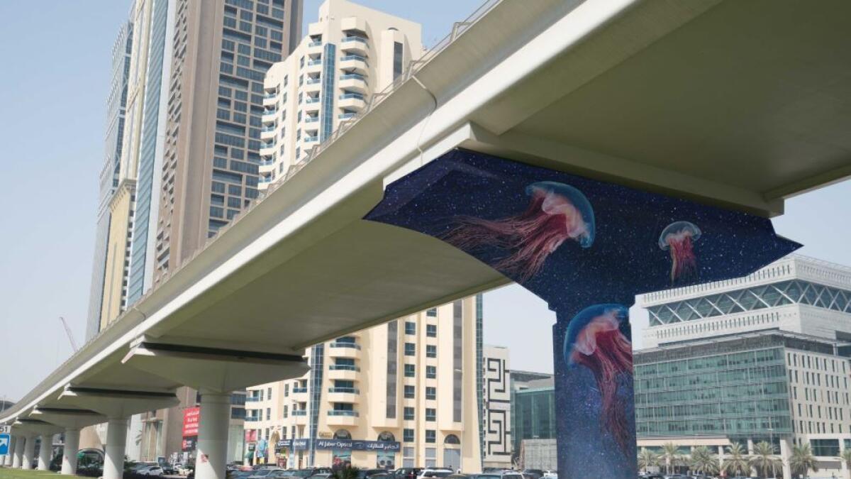 Photos: International artists to paint murals on Dubai Metro pillars