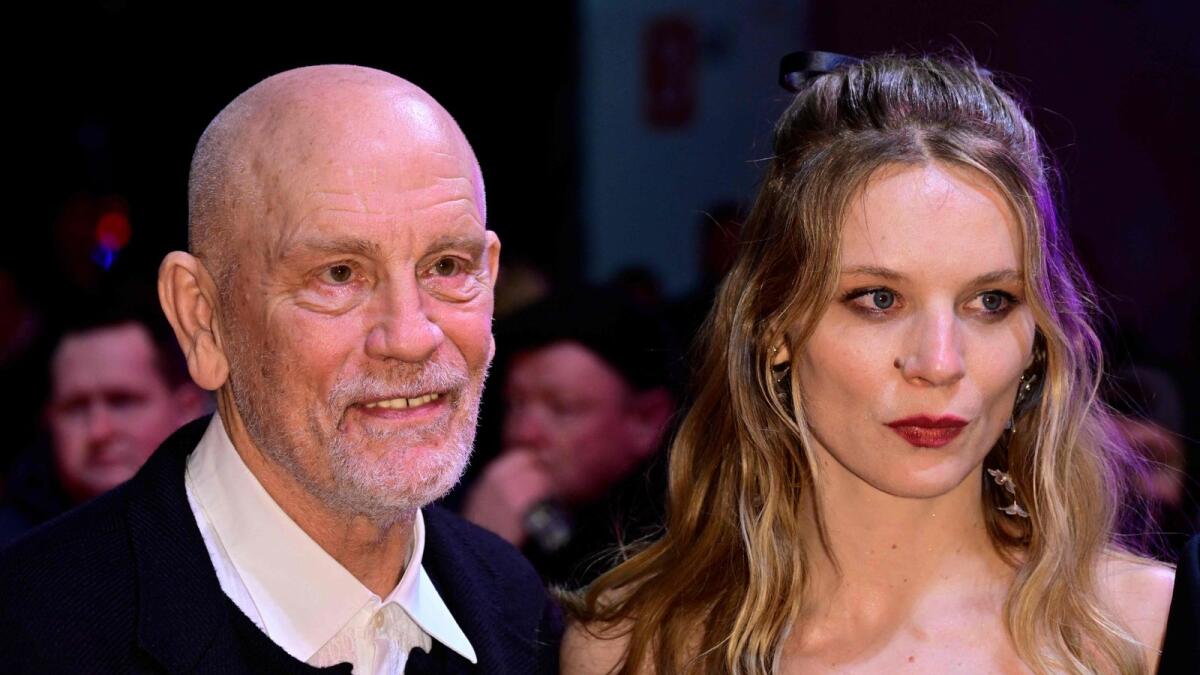 'Seneca' actors John Malkovich and Lilith Stangenberg at the Berlinale