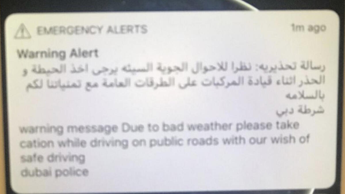 UAE police forces send out weather alerts to residents