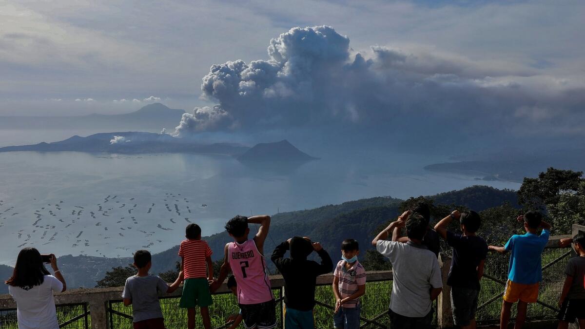 The Philippine Institute of Volcanology and Seismology reported that the Taal Volcano, about 37 miles south of Manila on the island of Luzon, exhibited a 'fast escalation' in volcanic activity. 