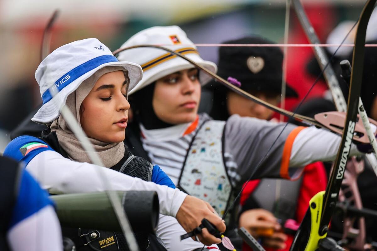 Archers in action at the Arab Women Sports Tournament in Sharjah. — Supplied photo